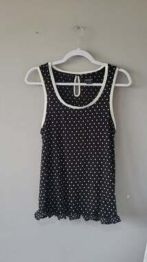 Kate Spade New York Polka Dot Ruffle Hem Tank Top Size S/P